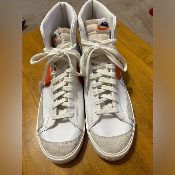 Nike Blazers, Men’s 13, white with orange swoosh. Worn twice. - Picture 5 of 9
